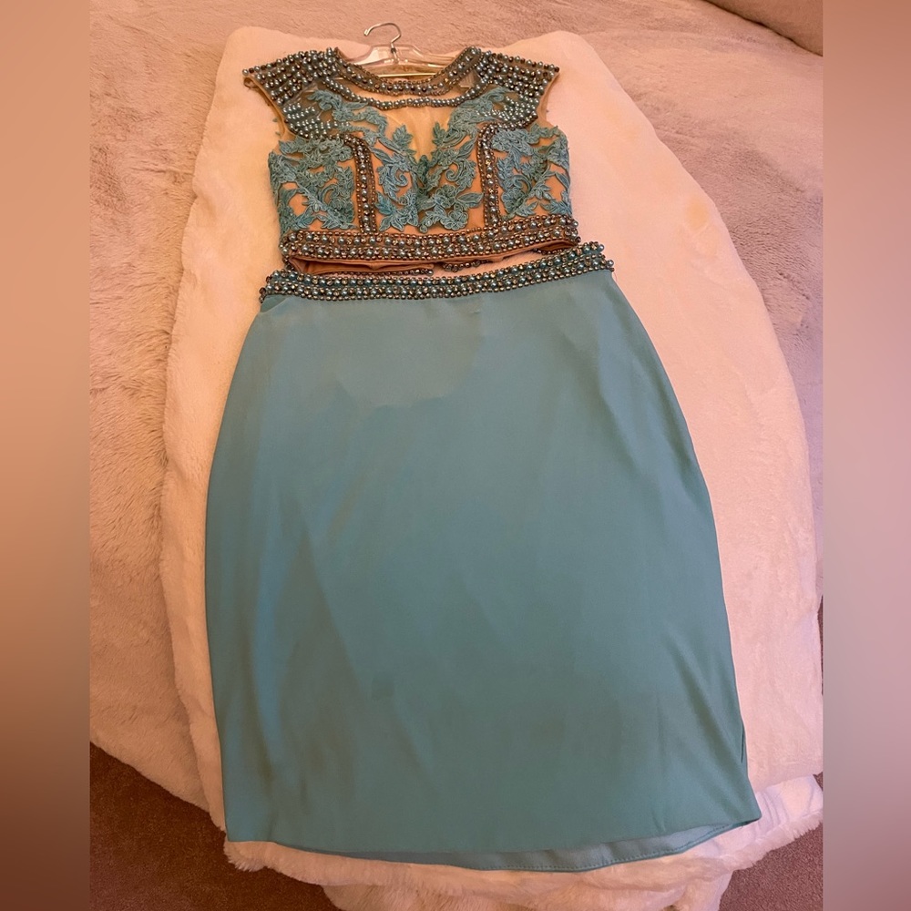 Tiffany Blue Hannah S Two Piece Beaded Set